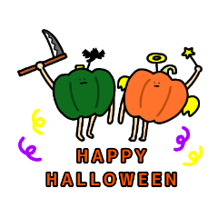 [LINEスタンプ] フルーツとベジタブル(秋とハロウィン)