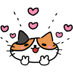 [LINEスタンプ] 三毛猫ちゃん00