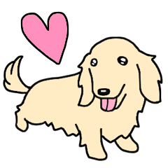 [LINEスタンプ] 犬種別ダックスフンド・クリーム(英語Ver)