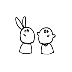 [LINEスタンプ] 坊主くんとうさぎ
