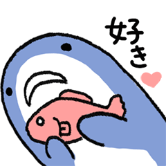 [LINEスタンプ] サメのシャーくんとゆうこりんにっき