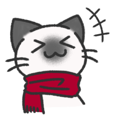 [LINEスタンプ] マフラー好きなシャム猫のまふ吉