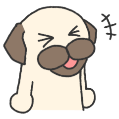 [LINEスタンプ] おでこのシワがのびたパグ／デフォルト風