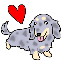 [LINEスタンプ] 犬種別ダックスフンド・ダップル(英語Ver)