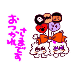 [LINEスタンプ] 【ハロウィン】動くDIGG＆DILLY／WHITE