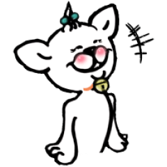 [LINEスタンプ] 幸せを呼ぶしろねこ