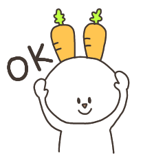 [LINEスタンプ] にんじんみみうさぎ