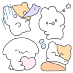 [LINEスタンプ] まっしろほわほわすたんぷ！さん