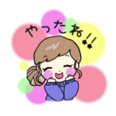 [LINEスタンプ] 秋，冬 ニット 女の子