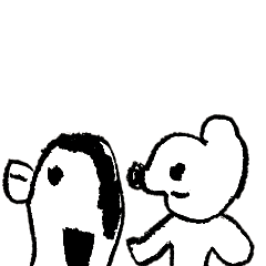 [LINEスタンプ] ペンギンとクマのアニメ01