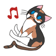 [LINEスタンプ] 鍵尻尾の三毛ちゃん