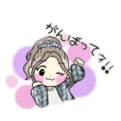 [LINEスタンプ] 秋、冬  ニット女の子 2