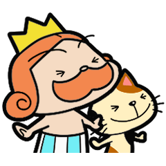 [LINEスタンプ] はだかの王ちゃま(王様)と猫のブン4英語ver