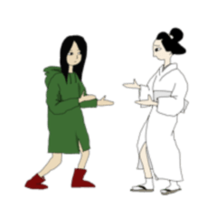 [LINEスタンプ] 雨女VS雪女 アメノさんとユキノさんの画像（メイン）