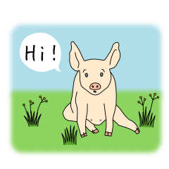 [LINEスタンプ] Cute pigとEnglish！の画像（メイン）