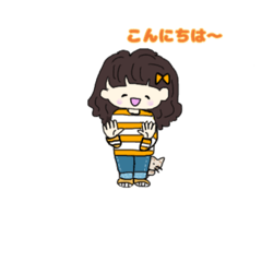 [LINEスタンプ] ミャーと女の子