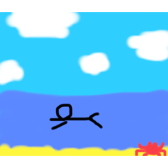 [LINEスタンプ] 笑える 泳ぐ棒人間の画像（メイン）