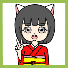 [LINEスタンプ] 占い師 猫娘スタンプ（弐）