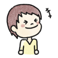 [LINEスタンプ] ショートカットの女の子〜デフォルト風〜の画像（メイン）