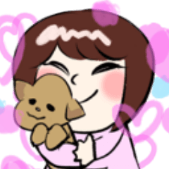 [LINEスタンプ] 人と犬と兎と猫家族✨