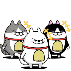 [LINEスタンプ] デカ動く 三匹の擦れねこ9