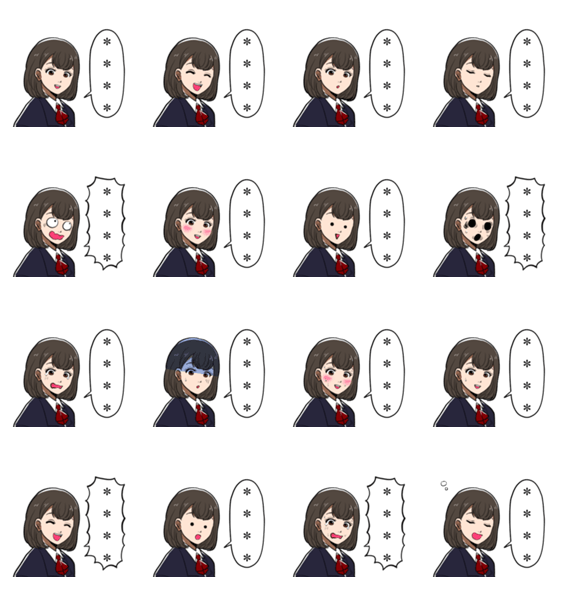 【カスタム】真面目な女子高生が喋るのスタンプ詳細