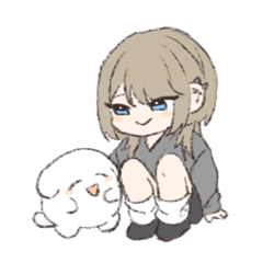 [LINEスタンプ] ウルフ女子とイヌモドキ