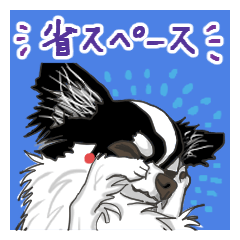 [LINEスタンプ] [省スペース] 白黒チワワのメルトです⭐︎