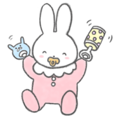 [LINEスタンプ] うさぎの赤ちゃんとお姉ちゃん