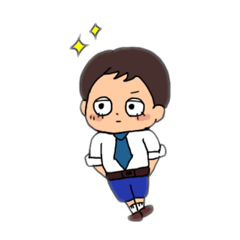 [LINEスタンプ] 裾短めまじめくん