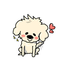 [LINEスタンプ] 遊びたい犬(マルチーズ)