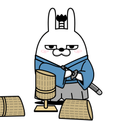 [LINEスタンプ] 動く 擦れ武士うさぎ