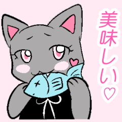 [LINEスタンプ] ツンデレ白ねこと灰色姉さんねこ