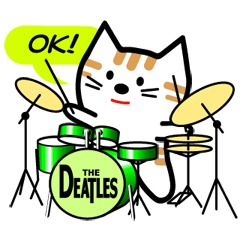 [LINEスタンプ] 猫がドラムを叩いています