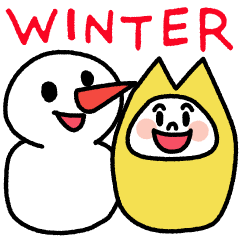 [LINEスタンプ] 黄色の着ぐるみネコ☆～冬の日常～