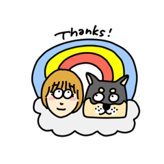 [LINEスタンプ] 黒柴とゆるい若者