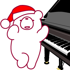 [LINEスタンプ] ピアニストのクマから冬のご挨拶。
