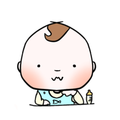 [LINEスタンプ] かわいい♡ふわふわ赤さん 凪-nagi