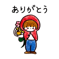 [LINEスタンプ] 赤ずきんの女の子