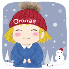 [LINEスタンプ] オレンジ(女の子)16 アディ(男の子) 冬季篇の画像（メイン）