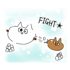 [LINEスタンプ] Winter stamp of cat brother and sister