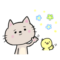 [LINEスタンプ] ニャンコとコトリ