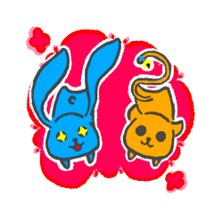 [LINEスタンプ] 兎と猫の日本生活