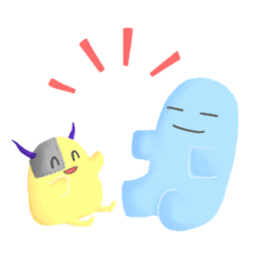 [LINEスタンプ] 青色と黄色のなにか