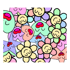 [LINEスタンプ] 笑顔のハートと星とお花2