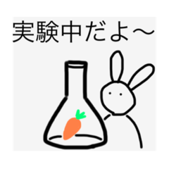 [LINEスタンプ] 研究うさちゃん(背景あり)