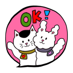 [LINEスタンプ] ネコくんとウサギちゃんの冬スタンプ