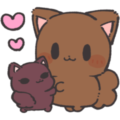 [LINEスタンプ] ちゃいろのこいぬたち