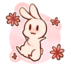 [LINEスタンプ] おかおゆるゆるのうさぎ