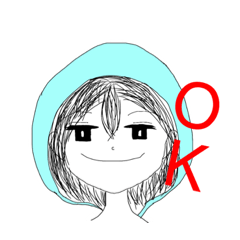 [LINEスタンプ] 帽子？雨がっぱ？を着た女の子